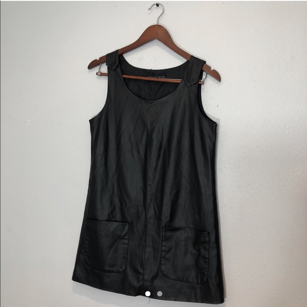 TopShop Petite Overalls Dress Artificial Leather